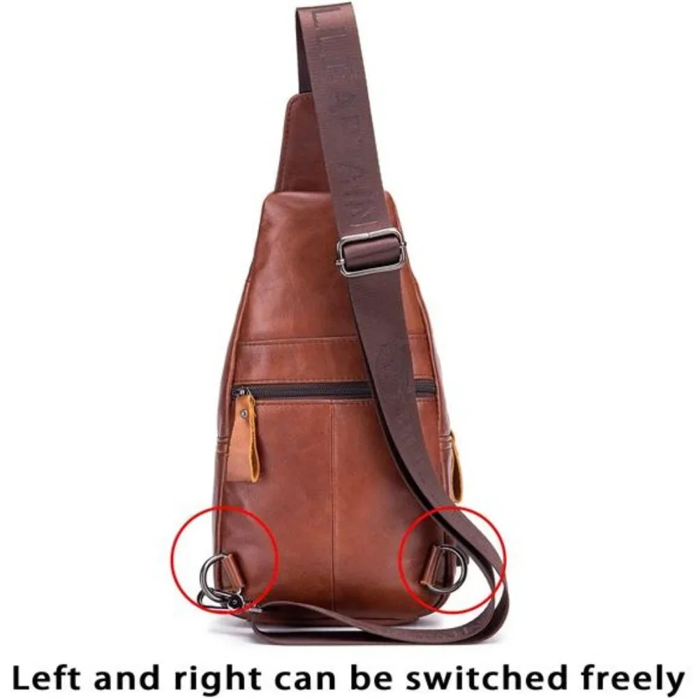 Genuine Leather Sling Bag for Men